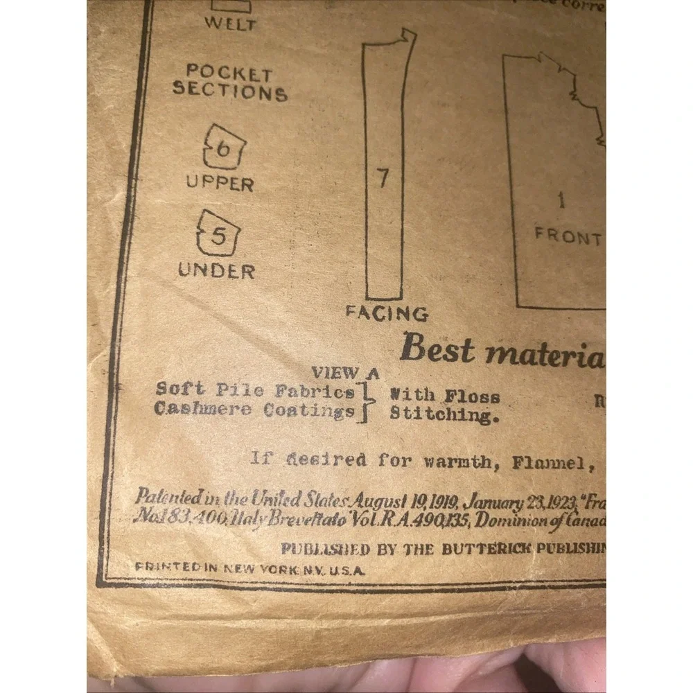 Vintage 1930s Butterick Design Sewing Pattern 5861 Juniors Girls Coat Antique